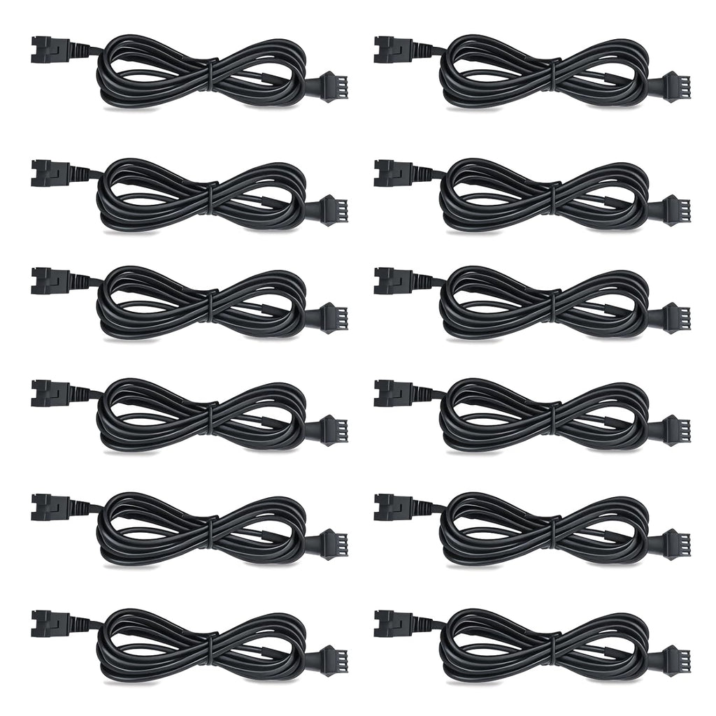 12 Pcs 4 Pin RGB Extension Cable RGB Wire for Motorcycle LED Light Underglow Kit, Compatible with ATV Car Trucks Rock Lights & Neon Strips (60 Inch)