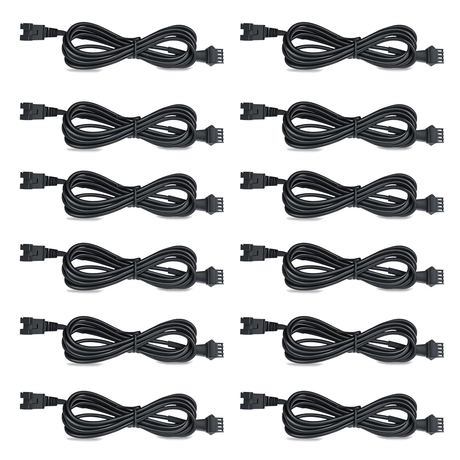 12 Pcs 4 Pin RGB Extension Cable RGB Wire for Motorcycle LED Light Underglow Kit, Compatible with ATV Car Trucks Rock Lights & Neon Strips (60 Inch)