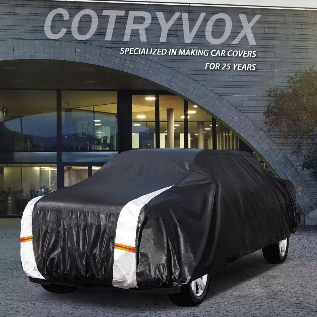 GMC Sierra Truck Cover Custom Fit 2002-2018 Regular Cab Long Bed(8.15') with Door Zipper, 10 Layers Outdoor Heavy Pickup Truck Cover Waterproof All Weather, Wind Dust Sun Protector.