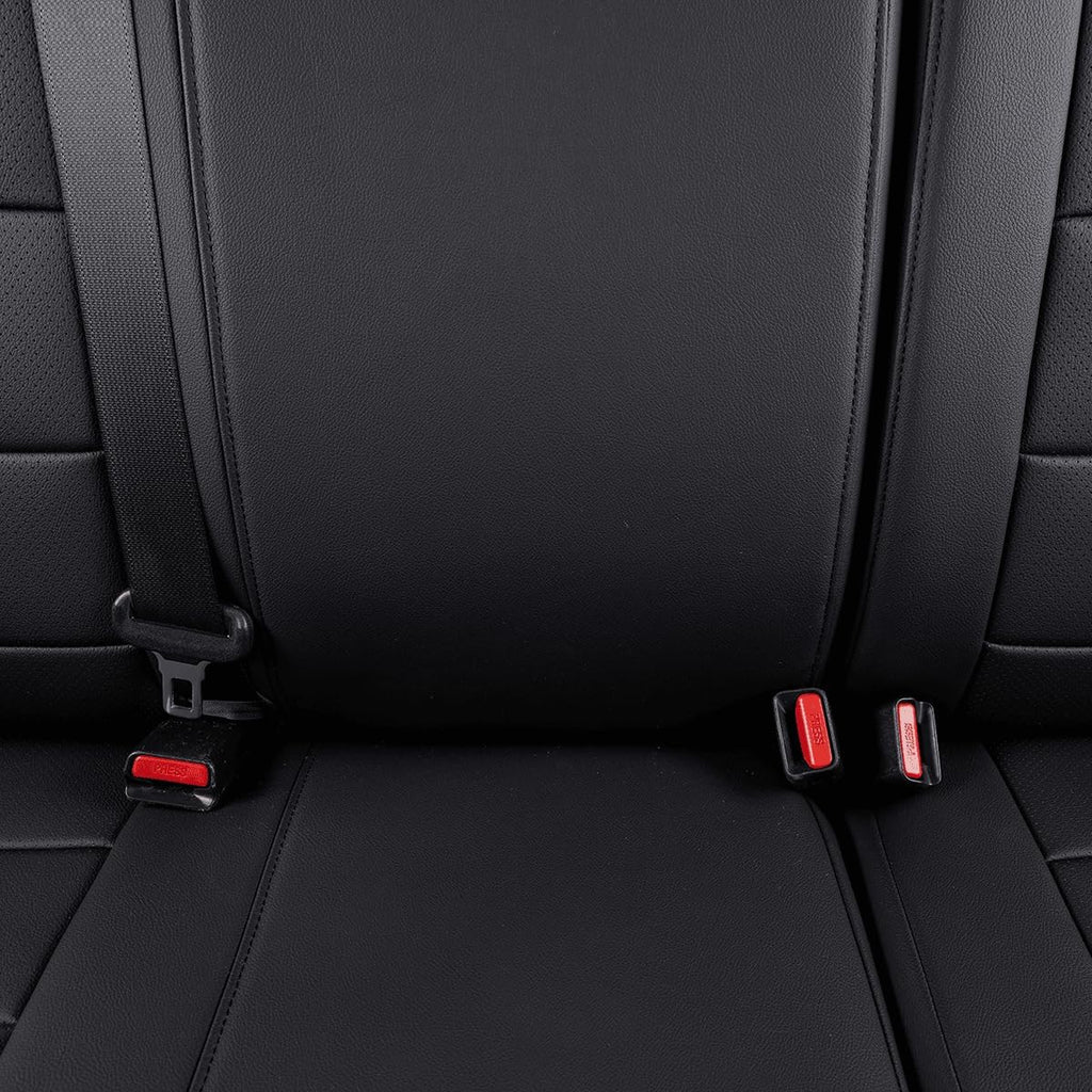 EKR Custom Fit Tacoma Car Seat Covers for Select Toyota Tacoma 2016 2017 2018 2019 2020 2021 2022 2023 Access Cab -Full Set,Leather(Black)