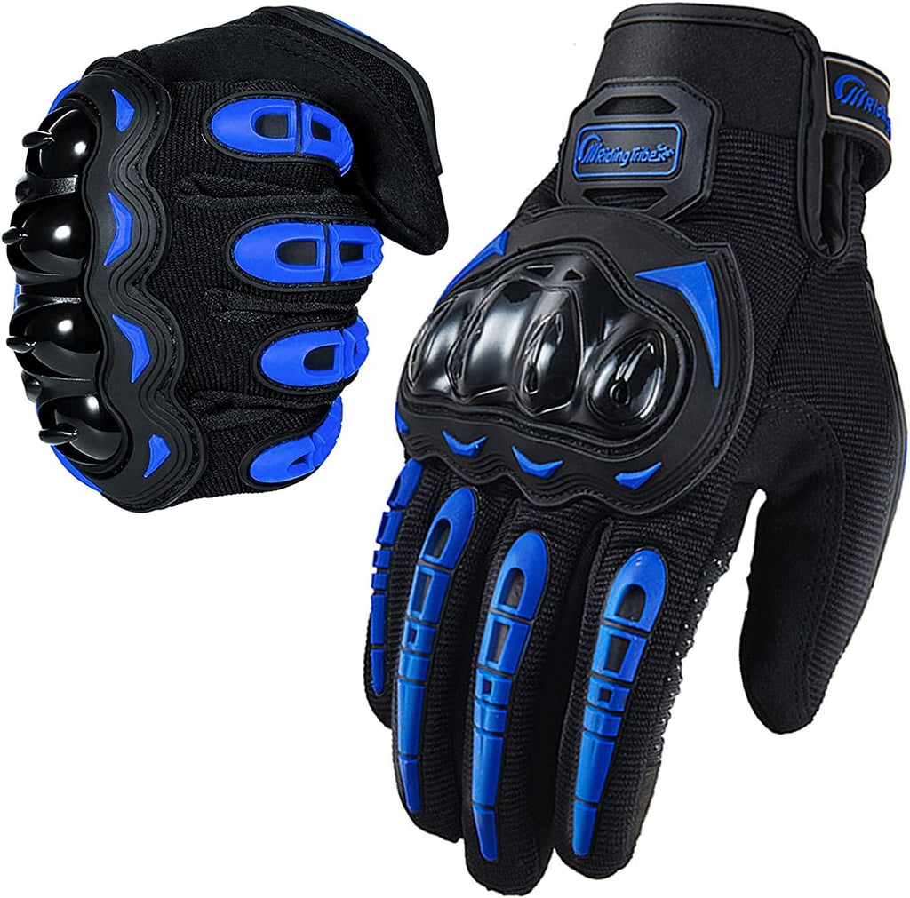 Motorcycle Gloves for Men and Women Full Finger Touchscreen Mountain Dirt Bike Gloves for Powersports BMX ATV MTB Driving Motocross Cycling Gloves(M, Blue)