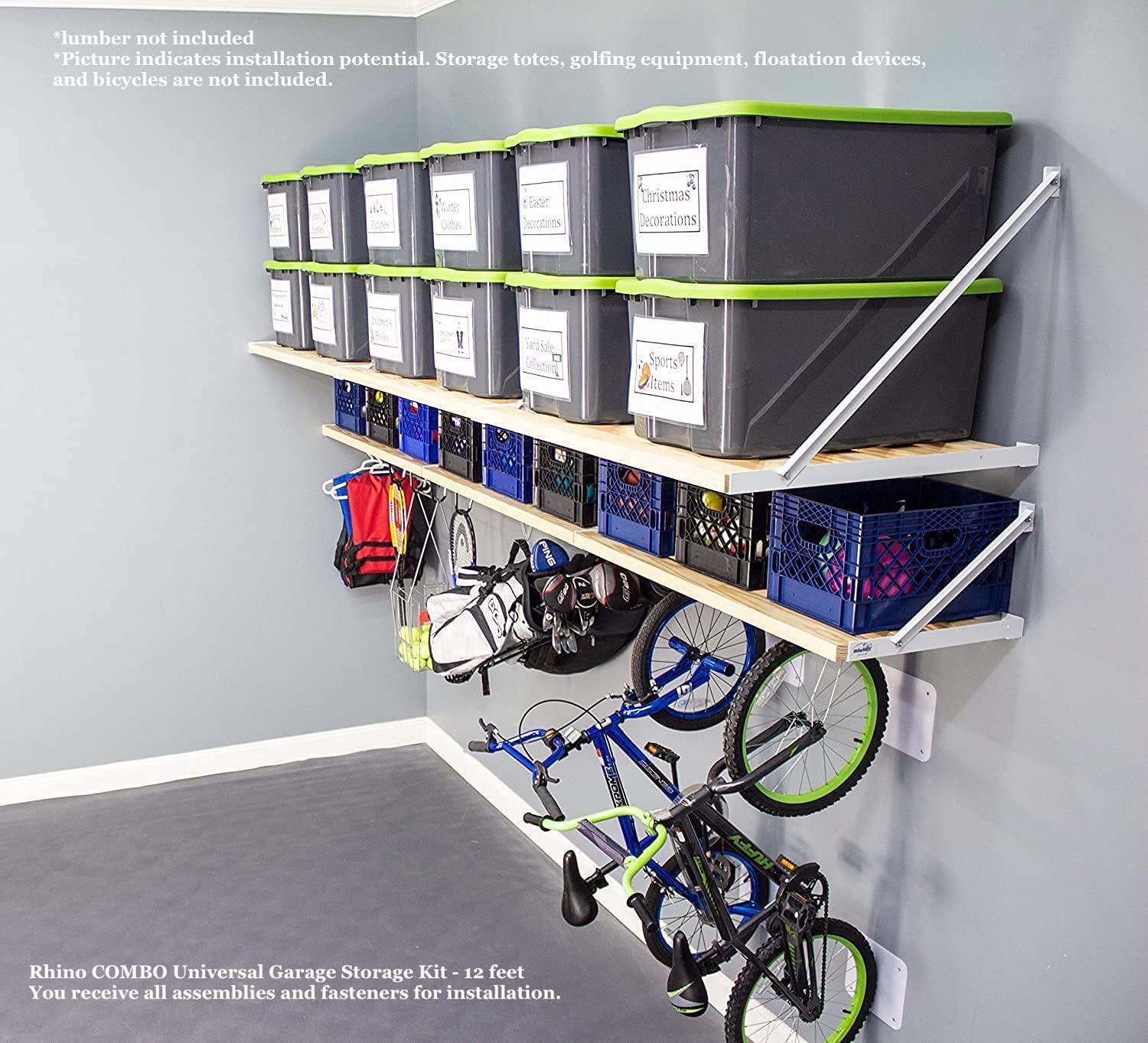 Rhino Combo Universal Garage Storage Kit - 12 feet
