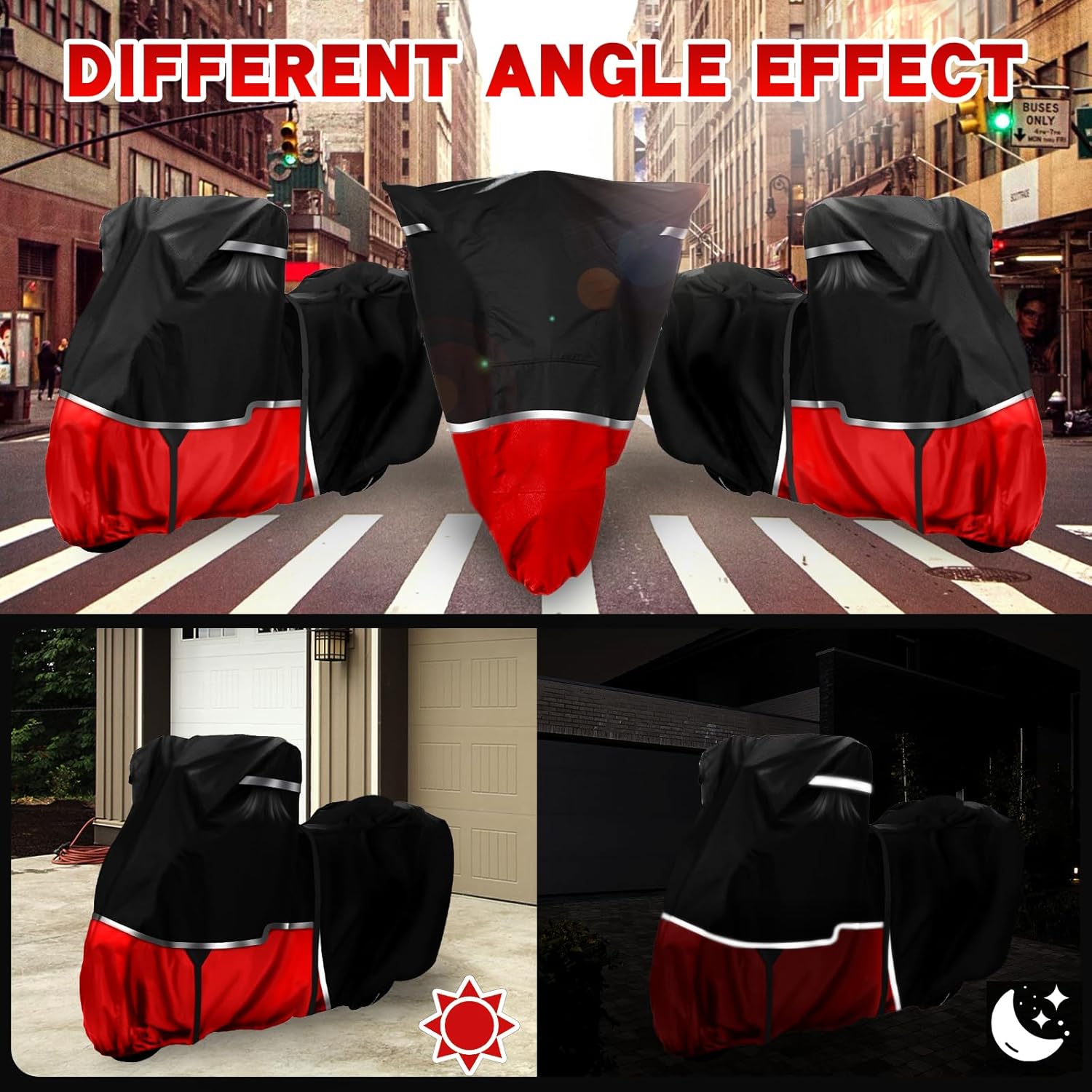 420D Motorcycle Cover Suitable for Honda Cruiser Rebel 300 500 1100 and Shadow 750/ Vtx 1300 /Fury Waterproof Motorcycle Cover Easy to Clean Tear-Resistant Suitable for Outdoor Protection