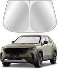 Custom Fit Windshield Sun Shade for Mazda CX-50 2023-2025 - Full Coverage, 210T Reflective Fabric, Double-Layer Design - Blocks 99% UV Rays, Keeps Car Cool, Easy to Install and Store
