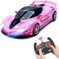 Remote Control Car, Pink RC Cars for Girls, Rechargeable RC Racing, 2.4Ghz Electric Power On Road High Speed Drift Model Vehicle Toy with Led Headlight, Birthday for Kids Age 3+