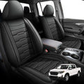 Seat Covers Fit for Honda Ridgeline 2006-2024 2025: Crew Cab 5 Seats Car Seat Covers Faux Leather Truck Pickup Seat Cushion Protector - Front Seats Without Armrests(Full Set, Blackline)
