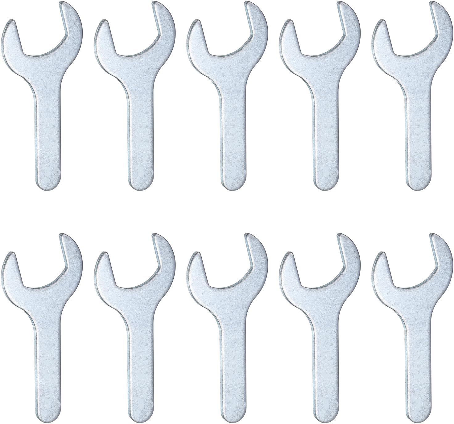HARFINGTON 10pcs Small Wrench Open End Wrench 26x100x2.8mm Metric U-Shaped Single Open Ended Spanner Super Thin Small Flat Head Galvanizing Wrench for Automotive Repair Furniture Assembly