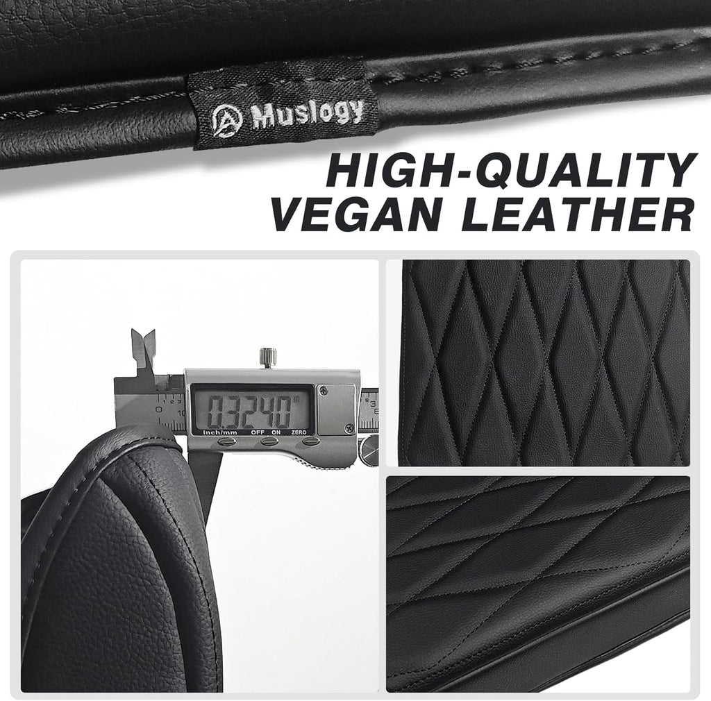 Muslogy Center Console Armrest Cover Compatible with Ford F-150 F150 2021-2025 Comfort Armrest Pad Arm Rest Cushion Vegan Leather Protector Regular Thick(WorkSurface ONLY)
