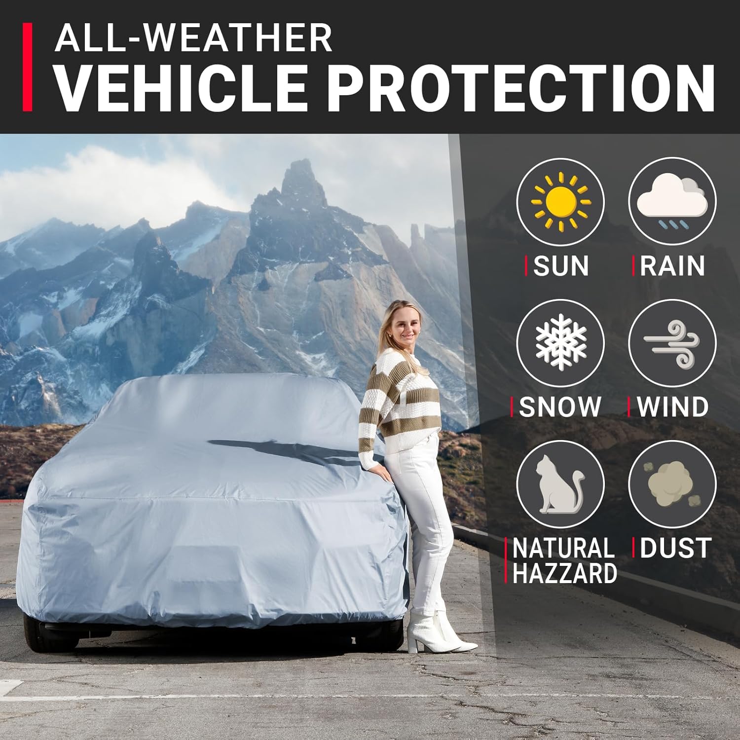 iCarCover Premium Car Cover for 1967-1970 Pontiac Executive Wagon Heavy Duty Waterproof All-Weather Automobiles Custom Fit Indoor Outdoor UV Snow Protection Covers with Straps and Bag