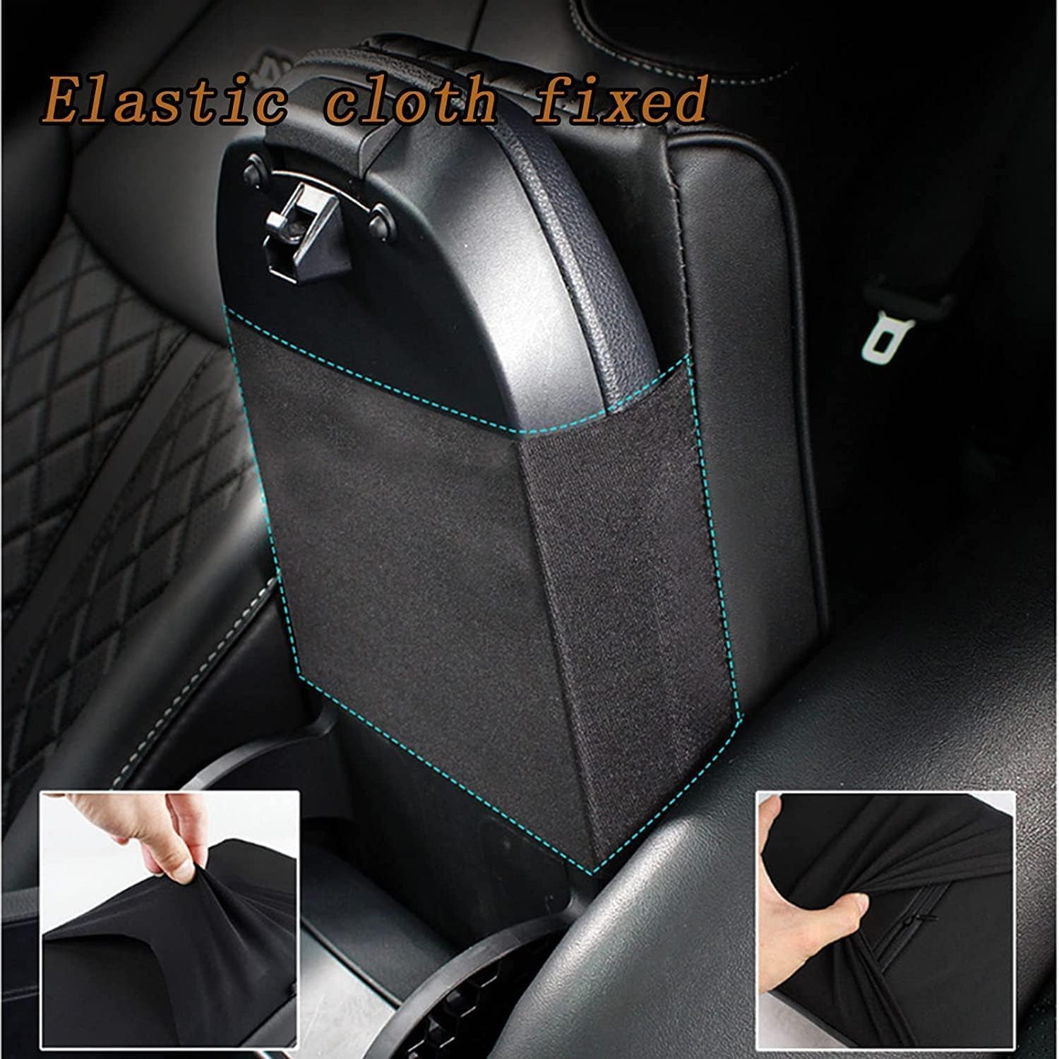 Car Center Console Cover, Memory Foam Car Armrest Cushion, Beige Auto Arm Rest Pad, Leather Arm Rest Covering Car, Hand Rest Pillow for SUV/Truck/Vehicle (Gray)