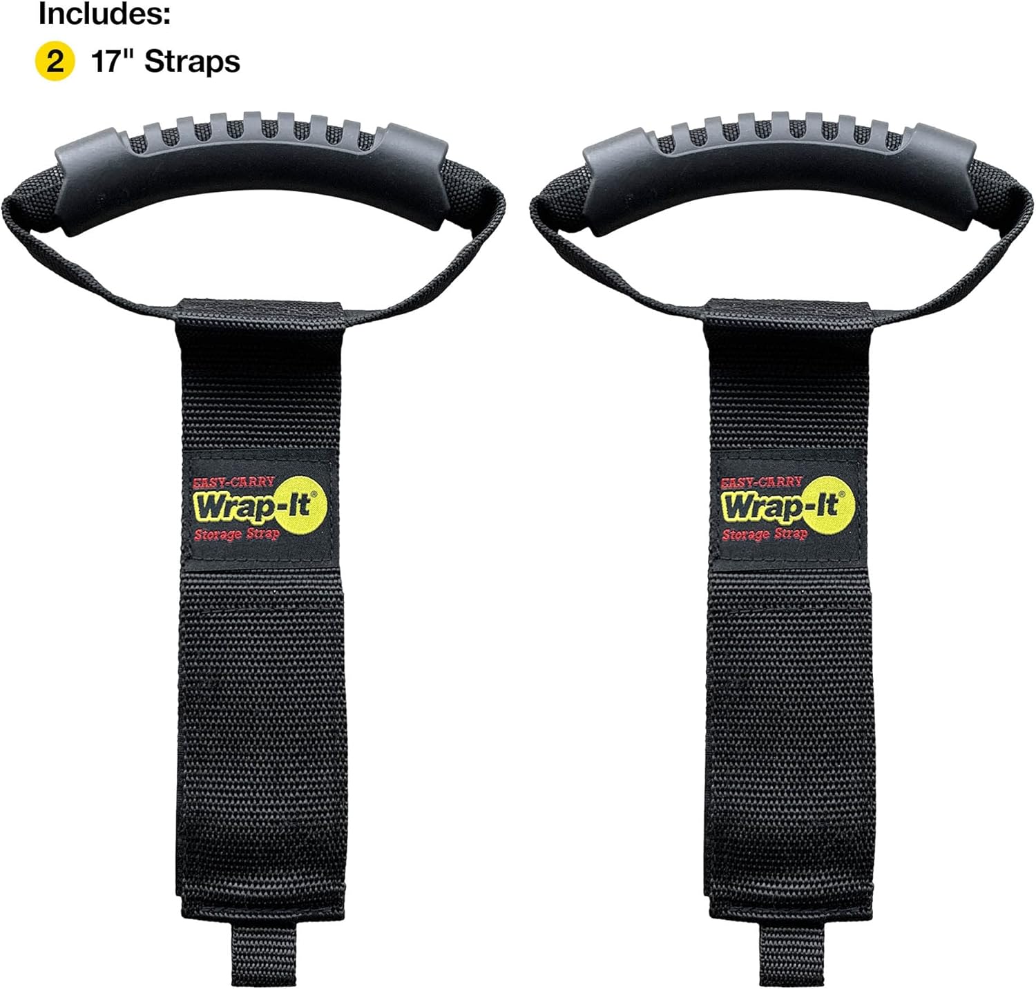 Easy-Carry Wrap-It Storage Straps - 17" (2-Pack) – Heavy-Duty Hook and Loop Cord Carrying Strap, Hanger, and Organizer with Handle for Pool Hoses, Garden Hoses, Cables, and Dad Gift Ideas…