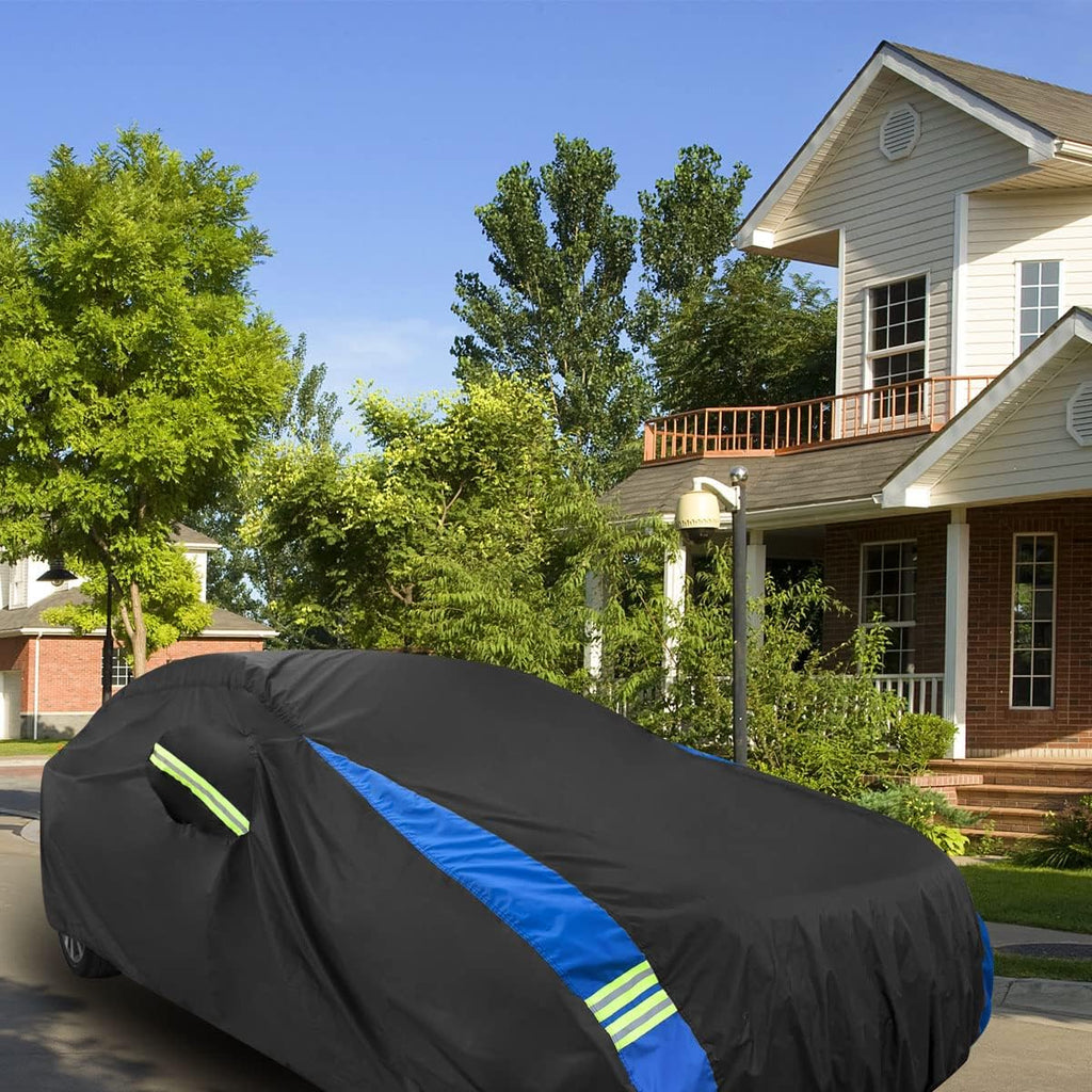 Avecrew Car Cover Custom Fit for Camaro, Waterproof All Weather Full Exterior Cover Rain Snow UV Protection Cover with Side Door Zipper Design