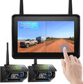 Fookoo 2 Magnetic Solar Wireless Backup Camera 7" IPS Touchscreen Monitor 1 Min DIY Install Portable Scratch-Proof No Drilling HD 1080P DVR Rechargeable Night Vision for Car RV Truck Camper - DCM702