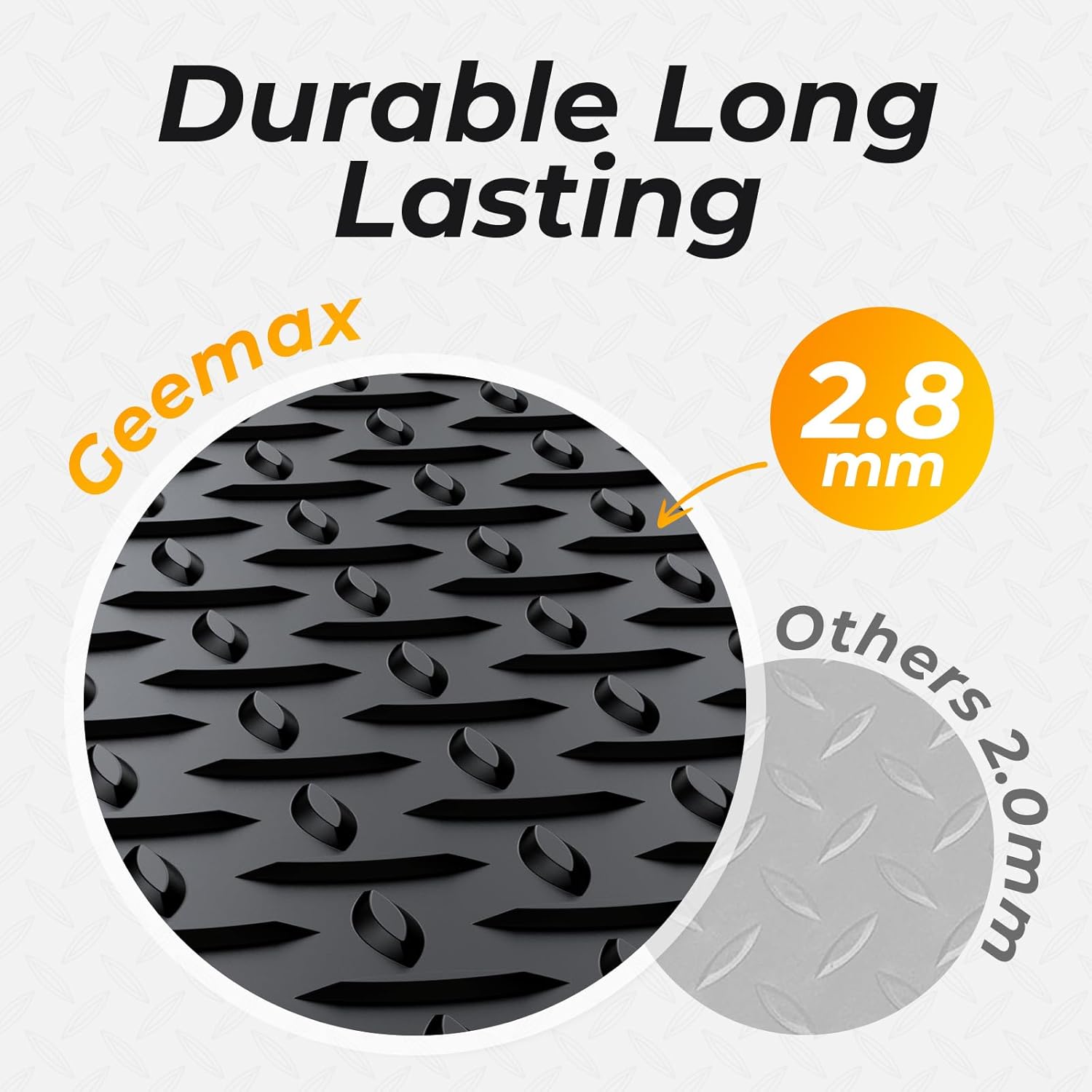 7.8 x 22 FT Garage Floor Mat, 2.8mm Thickness Diamond Plate Vinyl Garage Flooring Roll for Under Car, Large Size 172 SQFT for Large SUVs, MPV, Pickup Truck, RV, Black