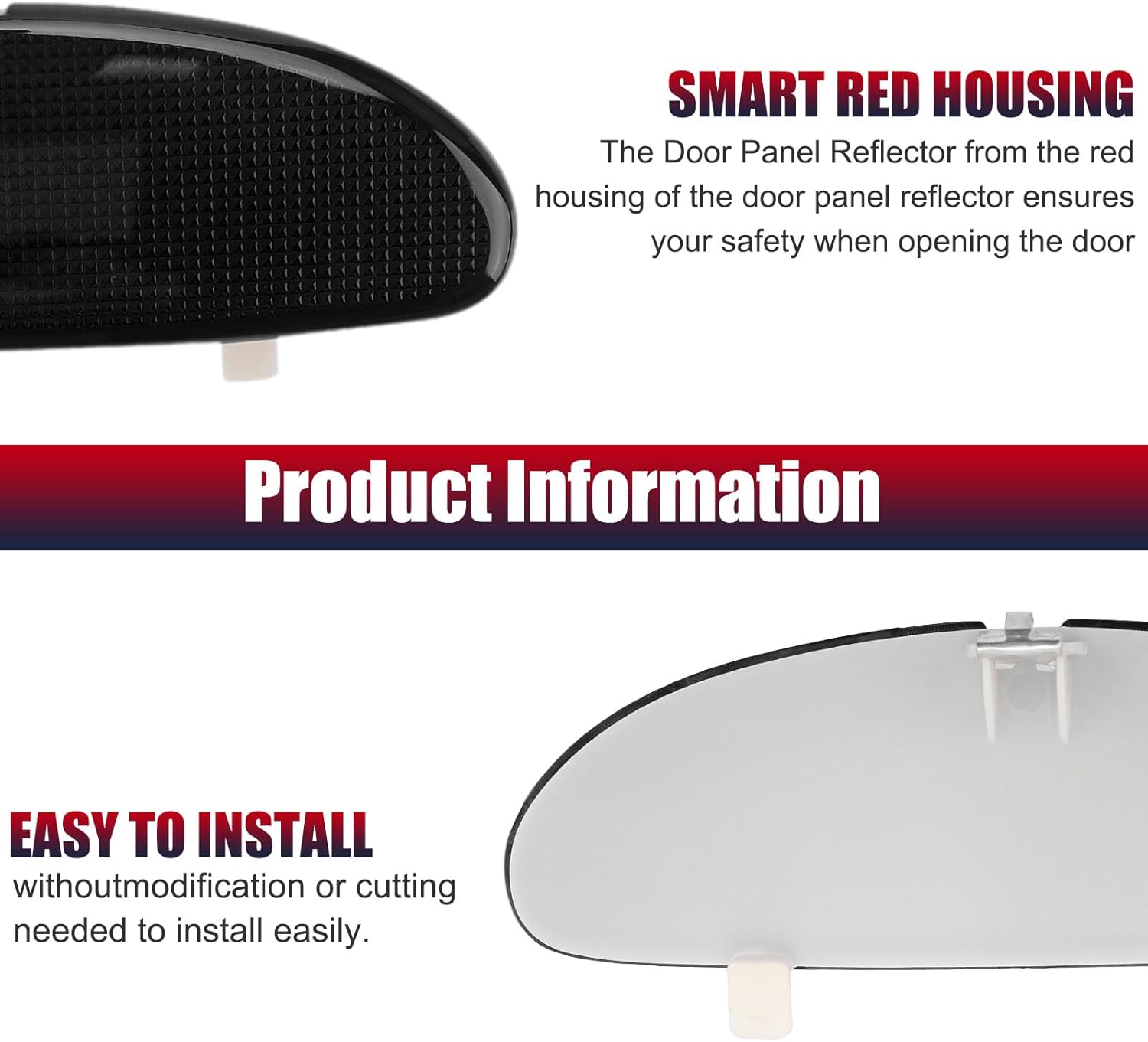 DERI Car Front Inner Door Panel Reflector Plate with Buckle Compatible with C5 Corvette 1997-2004, Left or Right Side Door Panel Reflector Assembly Replace 10295148 (Black)