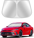 Custom Fit Windshield Sun Shade for Toyo-ta Camry 2025 - Full Coverage, 210T Reflective Fabric, Double-Layer Design - Blocks 99% UV Rays, Keeps Car Cool, Easy to Install and Store