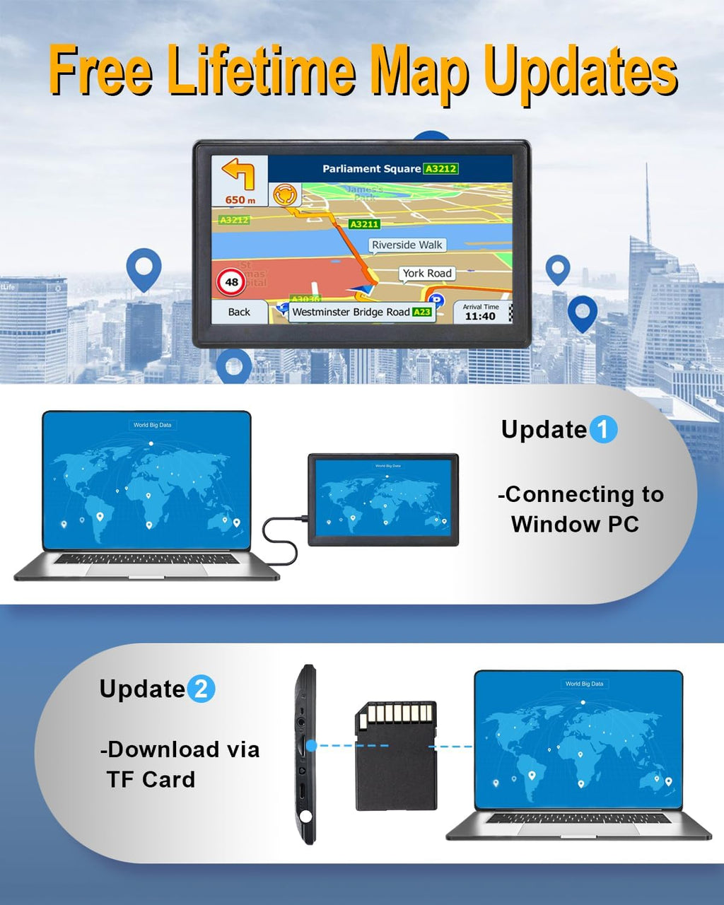 N900 GPS Navigator for Truck Car, 9 inch GPS Truck Driver Commercial, Trucker GPS for Semi Truck 2025, Lifetime Map Updates, Custom Truck Routing, Lane Guidance