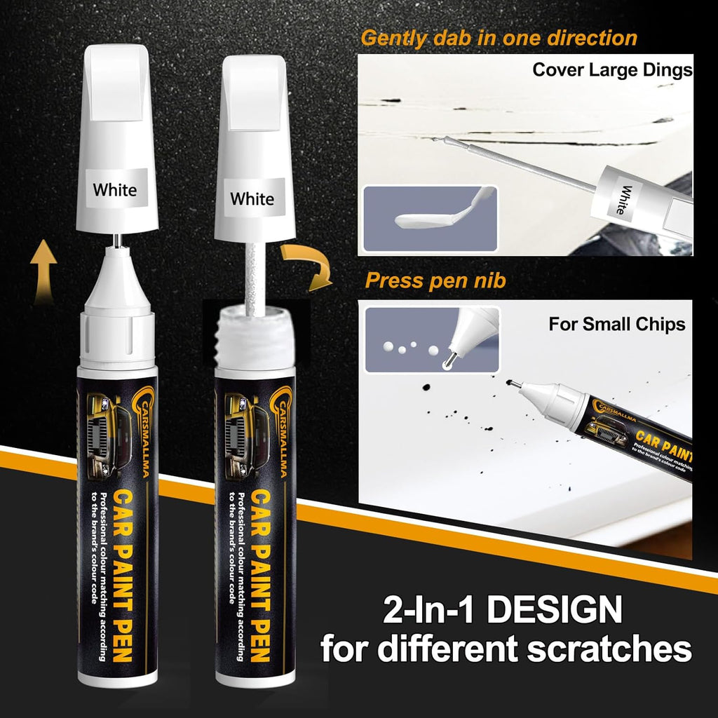 LY9C Ibis White Car Touch Up Paint for Audi, Color Accurate Car Paint Scratch Repair Pen Kit Quick & Easy Fix Vehicle Chips and Automotive Nicks Scuff