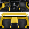 Custom Colors Car Floor Mats Black Pink for 99.9% Sedan SUV Sports， All-Weather Liners Car Floor mat，Luxury Leather Automotive Floor Mats (Black and Yellow,3D Floor Mats)
