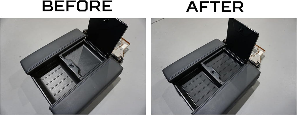 AJT DESIGN Center Console Organizer Tray Liner Compatible with 2022+ Toyota Tundra Platinum, 1794, TRD PRO, Capstone | Fits 2023+ Sequoia | Anti-Slip Mat for Car Console Organizer Tray | 2-Piece Black