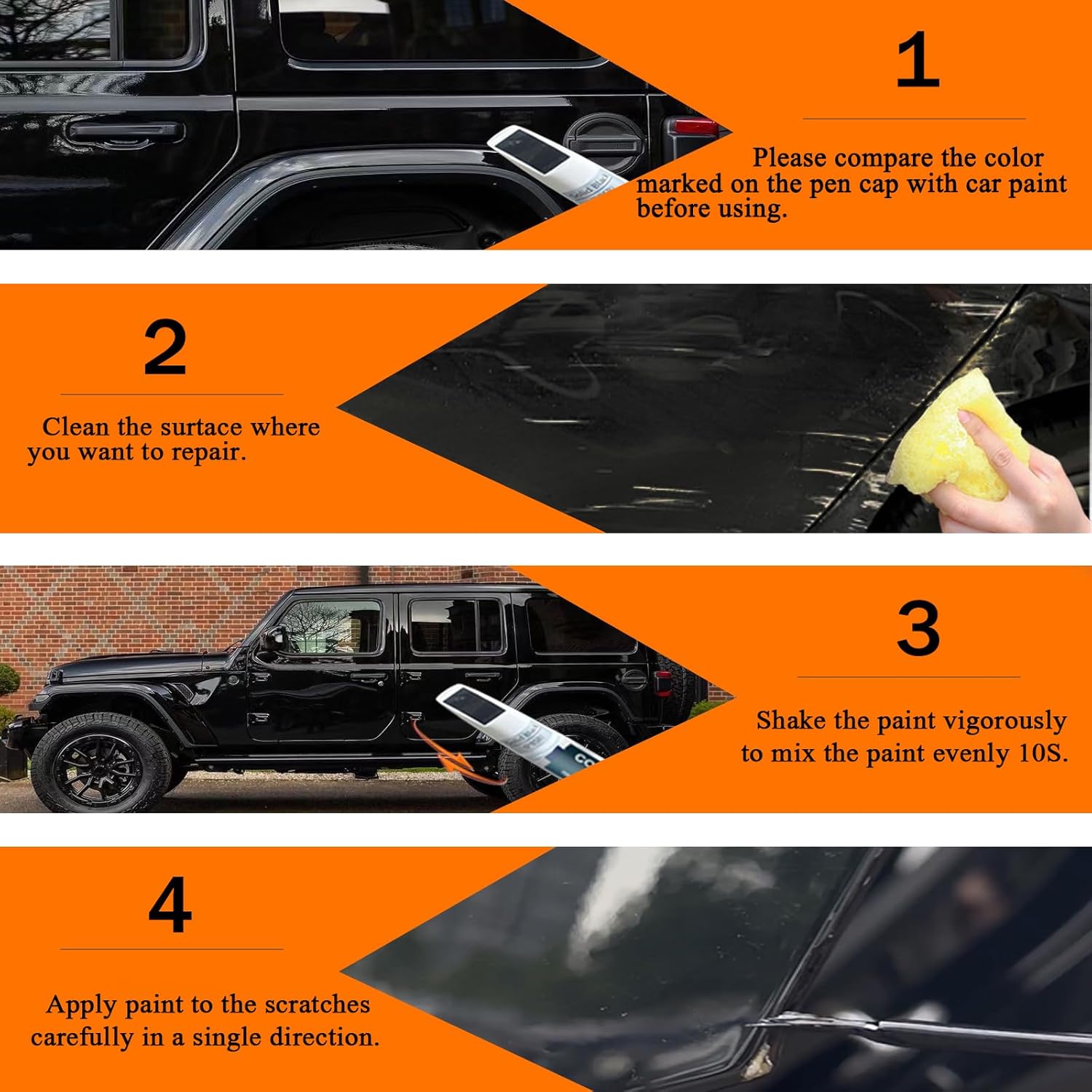 PGG Sarge Green Touch Up Paint for Jeep, Car Paint Pen Scratch Repair Two-In-One Touch Up Paint, Premium Car Scratch Remover for Deep Scratches