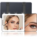 Car Sun Visor Vanity Mirror with Lights,Side with 6 inch 20X Magnifying Mirror,Rechargeable Car Makeup Mirror with 3 Light Modes,Dimmable Touch Led Screen,Black