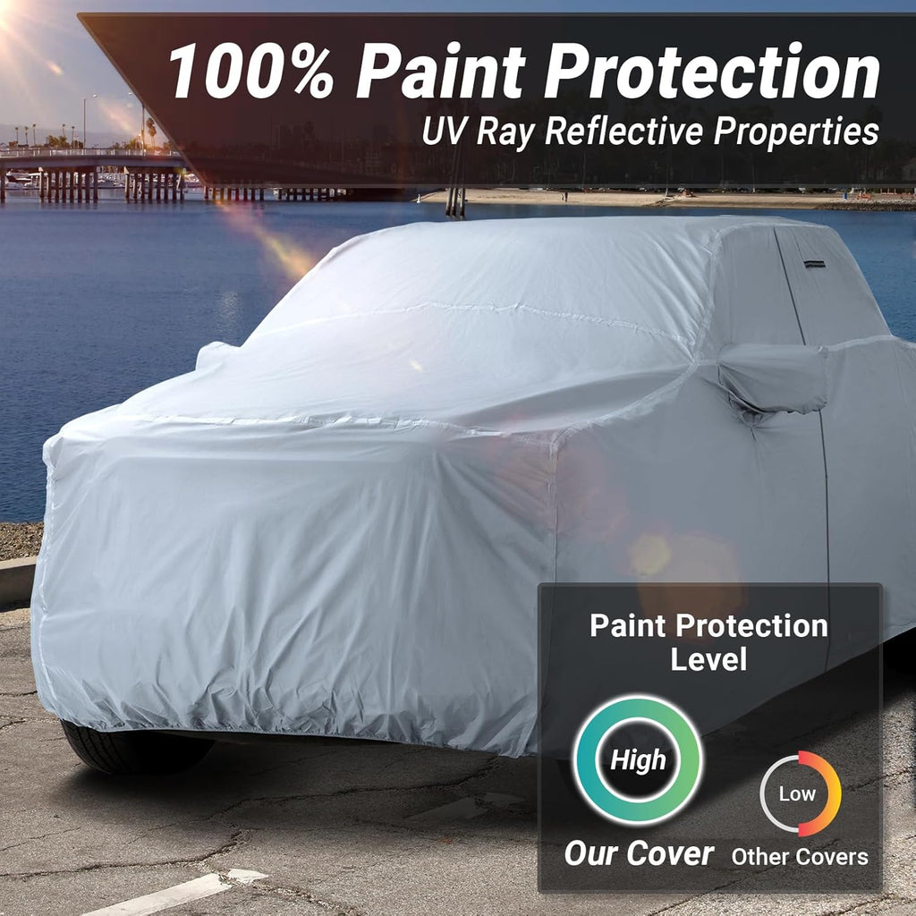 iCarCover Premium Truck Cover Compatible with GMC Sierra 1500 Crew Cab, Short Bed 5.8 ft. Waterproof All Weather Rain Snow Sun UV Protector, Full Exterior Truck Covers [ Fits 2004-2024 ]