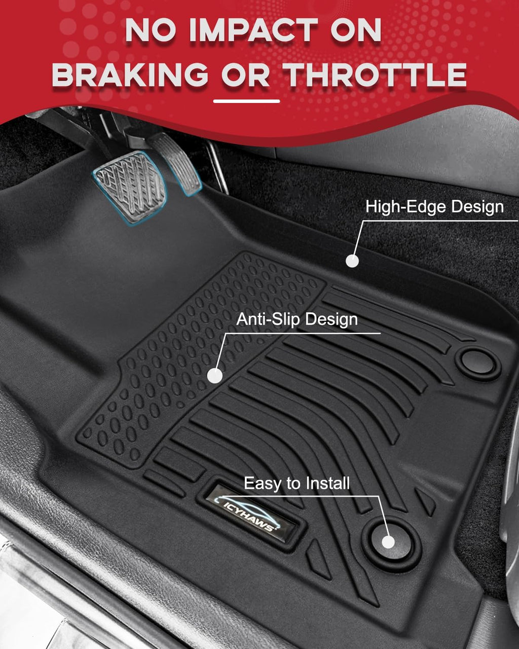 for Nissan Armada/Infiniti QX80 2019-2024 (8 Seats) Floor Mats, Only Fit for Bench Seating, All Weather Floor Liners TPE Rubber Car Mats Front Rear Row Protector Automotive Accessories