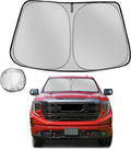 Windshield Sun Shade for 2019-2025 GMC Sierra 1500 2500 3500 Foldable Sun Sunshade for Car Front Window Blocks UV Rays and Heat Automotive Interior Protector Custom Fit Accessories