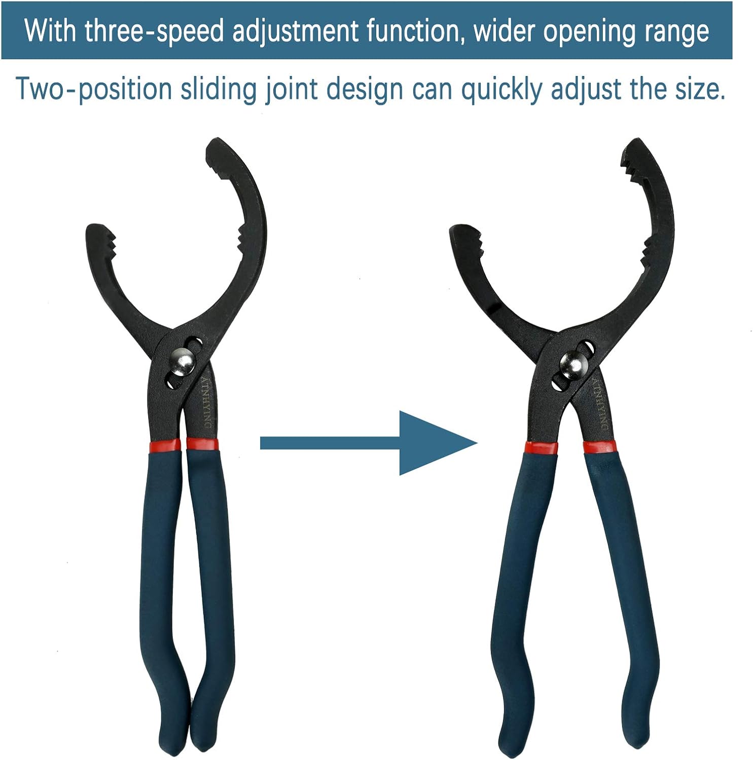 Large Oil Filter Pliers, 14" Adjustable Oil Filter Wrench, Universal Oil Filter Removal Tool No Slipping for Engine Filters, Conduit, Fittings (14 Inch)