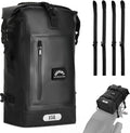 Motorcycle Tail Bag, 15L Waterproof Motorcycle Saddle Bag, 2 Size and 3 Color Options Travel Bag, PVC Luggage Bag, Rear Seat Bag, Classic Black GT-15BL