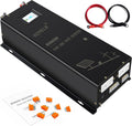 WZRELB 6000W Split Phase Pure Sine Wave Inverter, 24V DC to 120V/240V AC, 4 AC Outlets, Hardwire Terminal, High Efficiency up to 91.6%