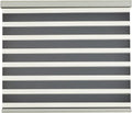 Persilux Cordless Zebra Blinds for Indoor Windows, Free-Stop Cordless, Light Filtering Sheer Shades Dual Layer for Day and Night, Roller Shades for Home (34.25" W X 64" H, Grey)
