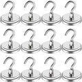 LOVIMAG 100LBS Heavy Duty Magnetic Hooks, Strong Neodymium Magnet Hooks for Hanging, Rare Earth Magnets with Hooks for Locker Accessories, Kitchen, Classroom, Office, Ceiling,Cruise Cabins, etc-12pcs