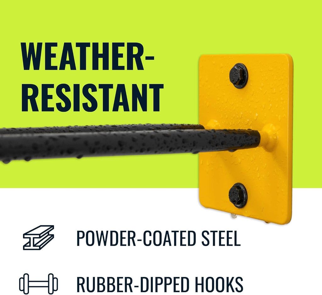 StoreYourBoard Tool Organizer Hook, Wall Mount Garage Storage, Tool Storage for Shovels Rakes Brooms Hoses and More, Rubber-Coated Steel Holds 50 lbs, 12" X 4" X 4.5"