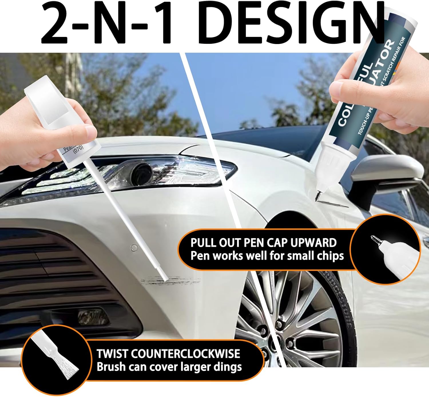 218 Attitude/Midnight Black Metallic Touch Up Paint for Toyota, Car Paint Pen Scratch Repair Two-In-One Touch Up Paint, Premium Car Scratch Remover for Deep Scratches