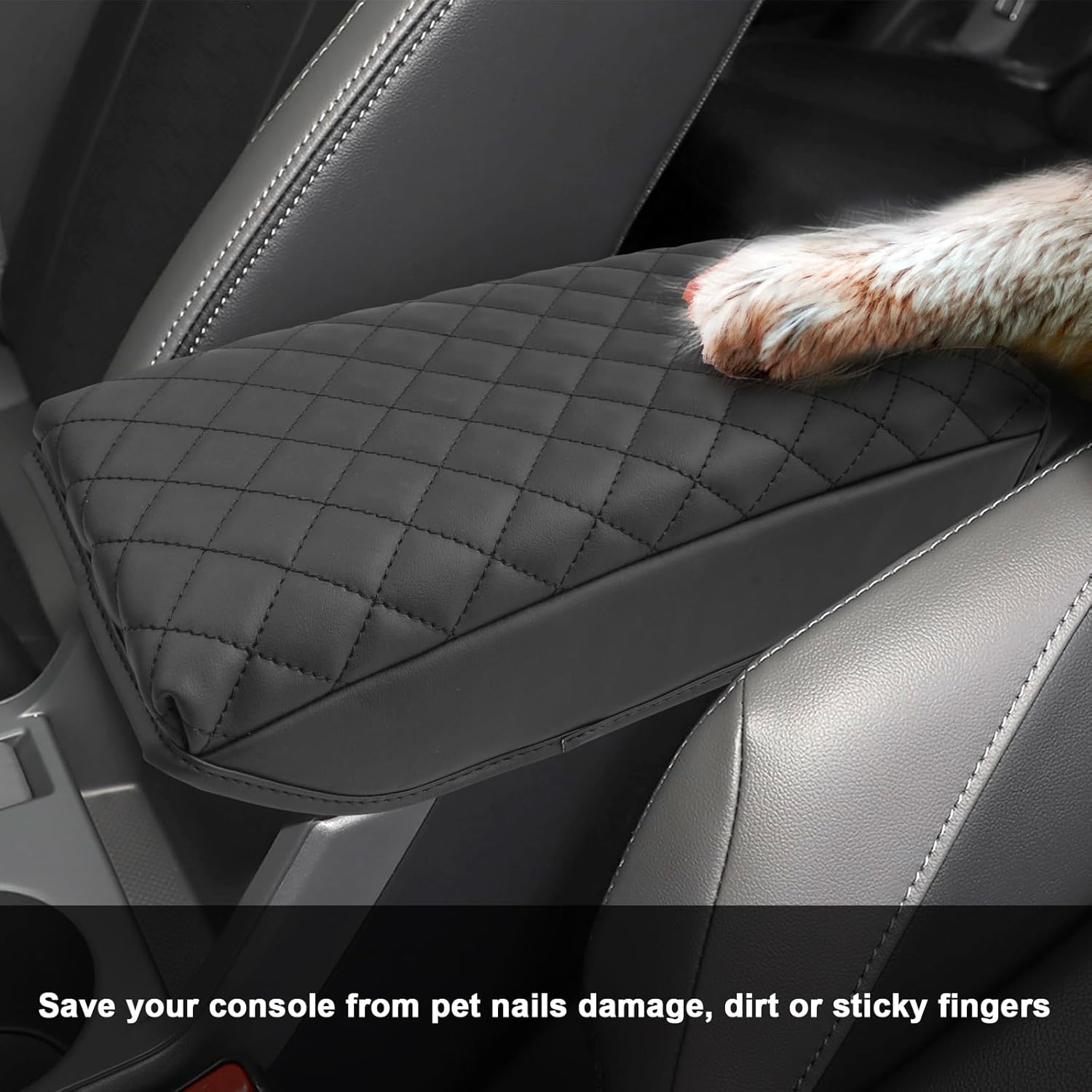 SXCY for 2024 2025 Crosstrek Armrest Cover (Thickened) for Subaru Crosstrek 2025 Accessories 2024 2025 Crosstrek Center Console Cover 2025 Crosstrek Middle Console Cover (Checked Pattern)