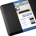 KitchenClouds Cushioned Anti Fatigue Kitchen Rug, 17.3"x39", Waterproof Non Slip, Standing Desk Mat, Comfort Floor Mat for Kitchen, House Sink, Office (Black)