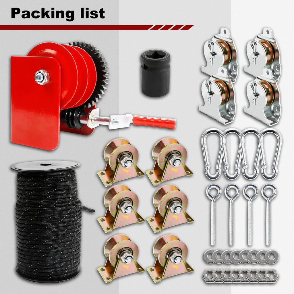 Overhead Garage Storage Lift - Heavy Duty Ceiling Mounted Garage Storage Lift System for Organization - 300lbs Weight, Supports 8-16ft Ceilings, Compatible Bronco, Weight, Wrangler (Deck Not Includ)