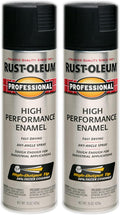 Rust-Oleum 239107-2PK Professional High Performance Enamel Spray Paint, 15 Oz, Semi-Gloss Black, 2 Pack