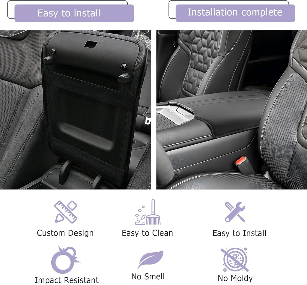 LUWU Center Console Cover Compatible with 2025 Nissan Armada Accessories 2025 Armada SV/SL/Platinum Armrest Cover Armrest Console Cover (Thin Black)