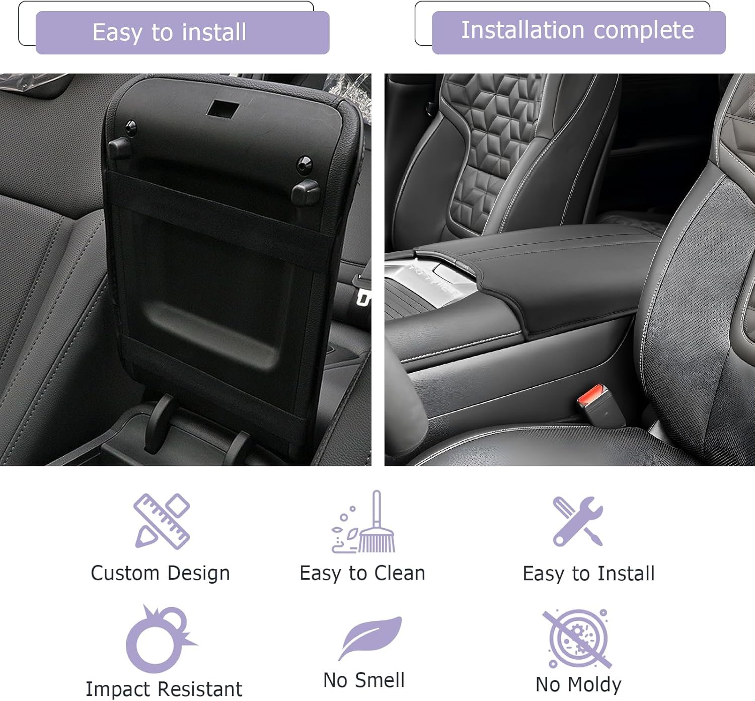 LUWU Center Console Cover Compatible with 2025 Nissan Armada Accessories 2025 Armada SV/SL/Platinum Armrest Cover Armrest Console Cover (Thin Black)