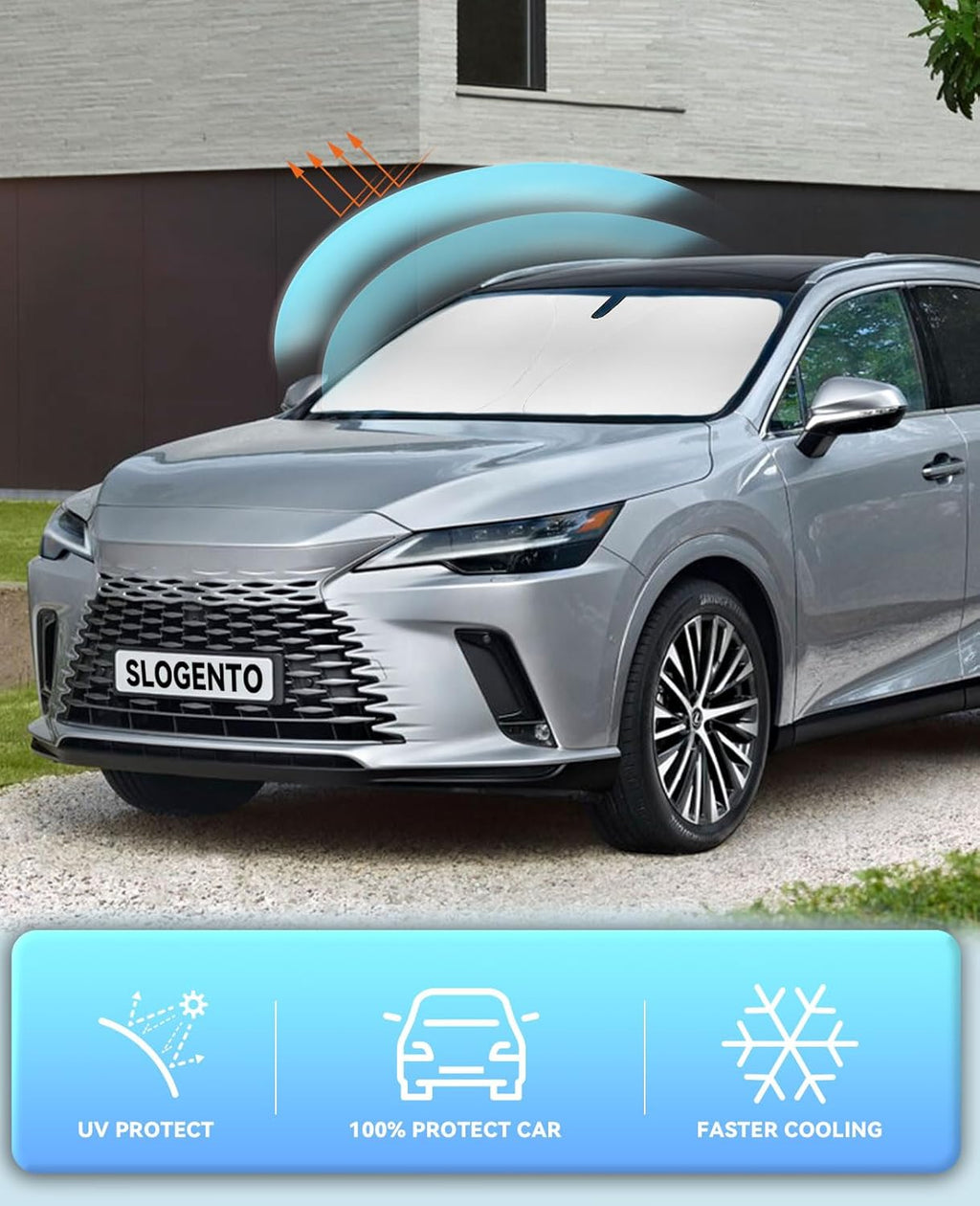 Sun Shade Windshield Sunshade for Lexus RX350/RX450h 2010-2014 2015, for Lexus RX RX350L/RX450hL Front Window Shade Fit RX 350, RX 350 F Sport, RX 350L Sun Visor Car Accessories