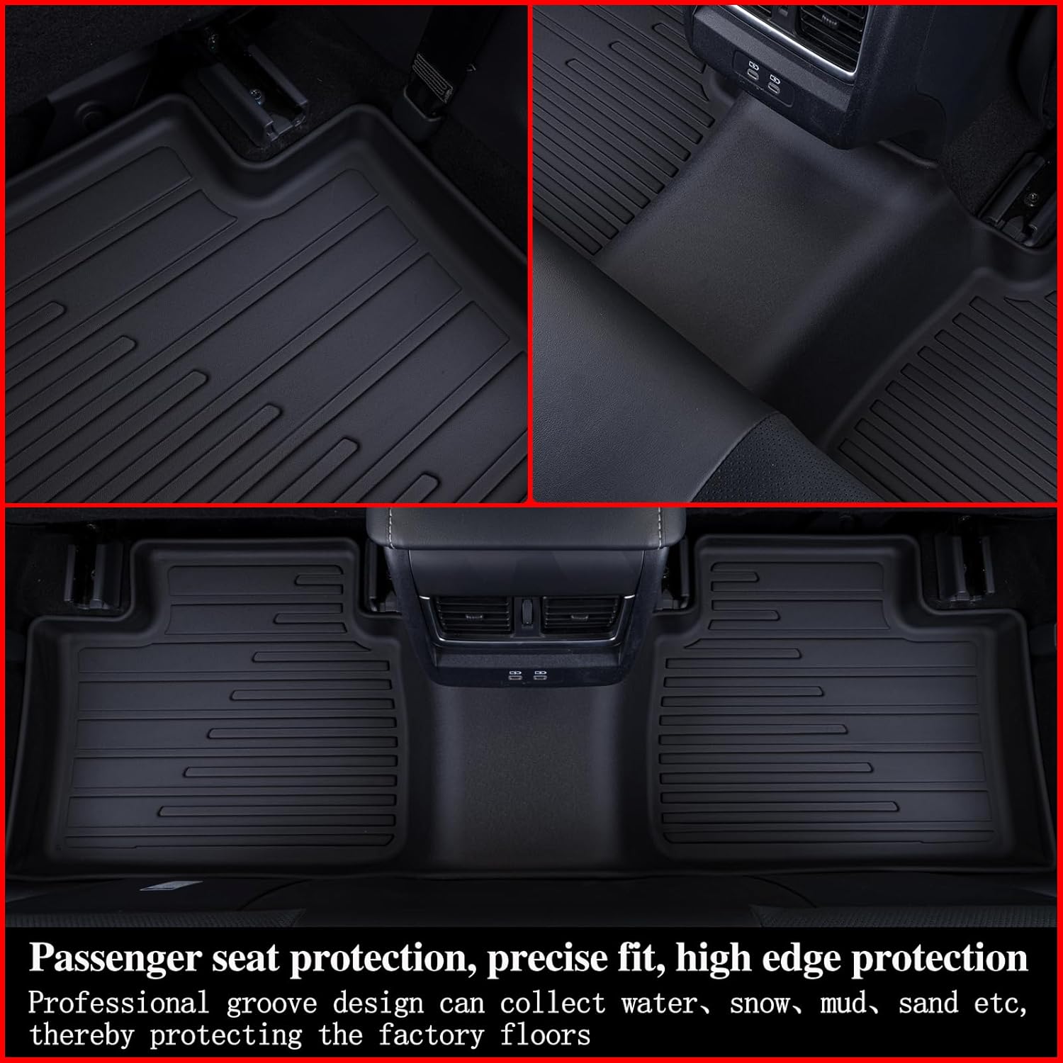 Floor Mat for Nissan Armada Infiniti QX80 2025 (Only for 8 Seats) TPE All Weather Protection Car Floor Liners Accessories