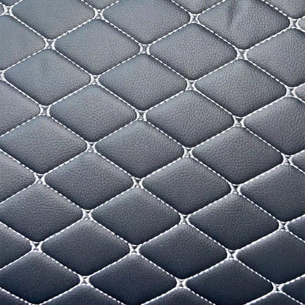 Custom All-Weather Protection Luxury Leather Floor Mats for Cars SUVs Trucks According Anti-Slip Leather Floor mats ﻿ (Black White)