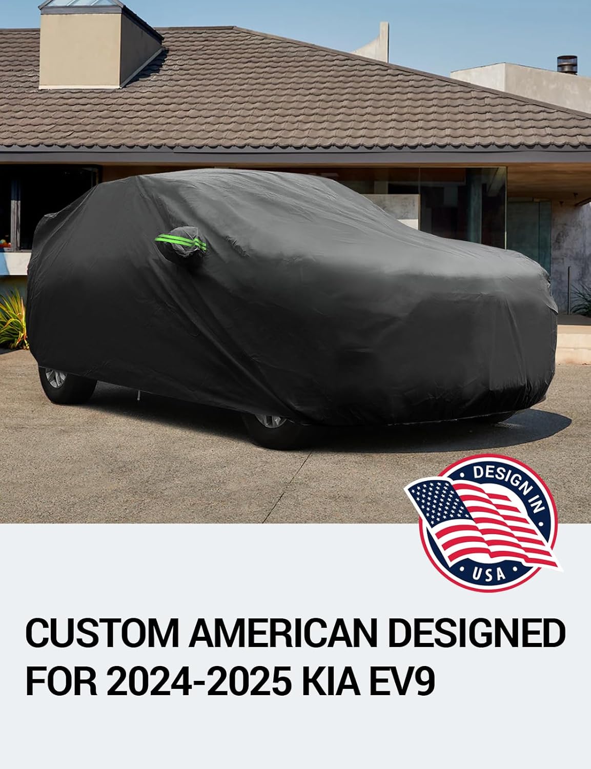 Proadsy 2025 Upgrade Car Cover Custom Fit for 2024 2025 Kia EV9, Waterproof All Weather for Automobiles, Full Exterior Cover Rain Snow Sun Protector Indoor Outdoor Car Cover