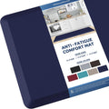 KitchenClouds Kitchen Mat Cushioned Anti Fatigue Kitchen Rug 17.3"x60" Waterproof Non Slip Kitchen Rugs and Mats Standing Desk Mat Comfort Floor Mats for Kitchen House Sink Office (Blue)
