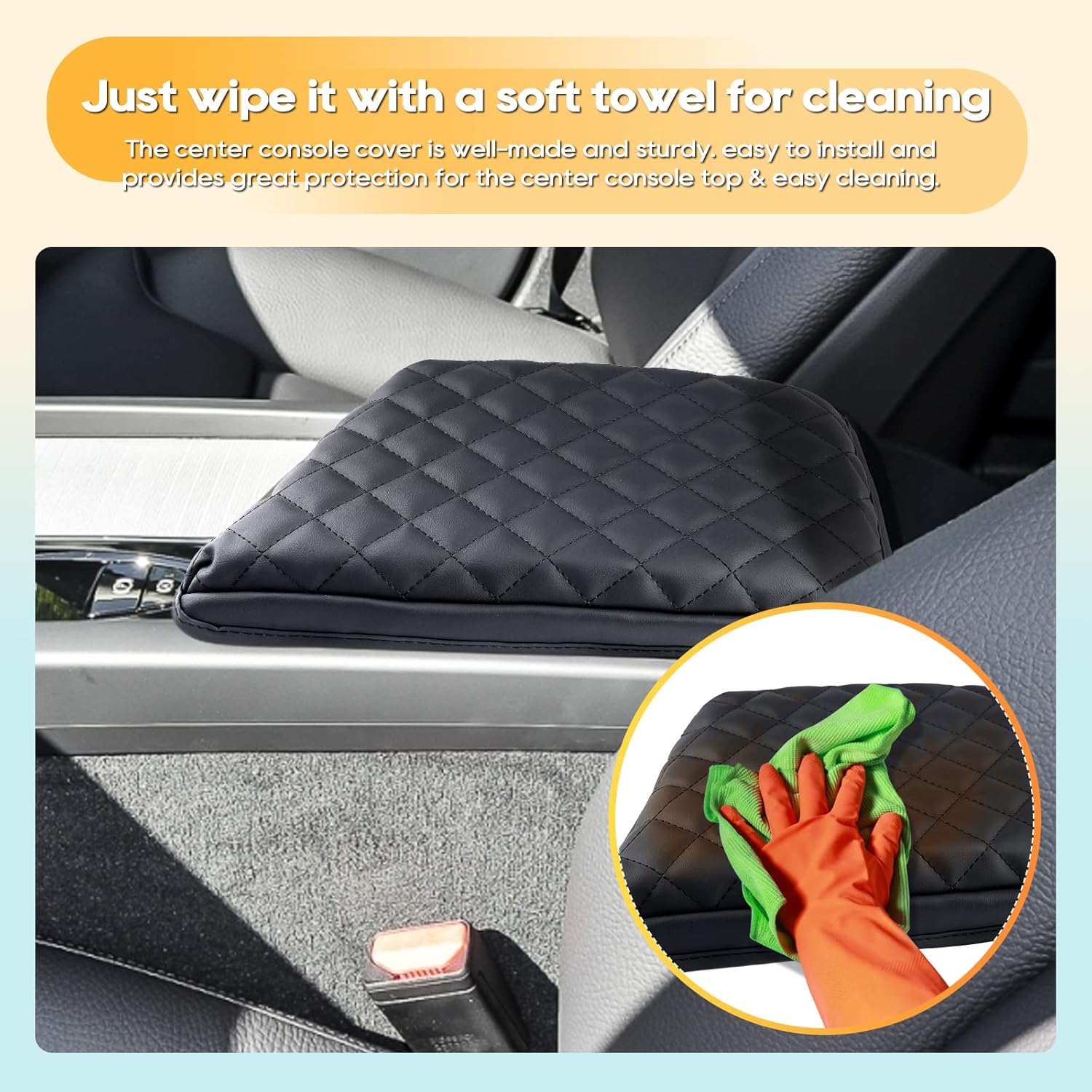 LFOTPP 2024 XC60 Armrest Cover for XC60 (2018-2024) Center Console Cover for 2018-2021 2022 2023 2024 XC60 Arm Rest Cover Interior XC60 Accessories 2024 XC60 Console Leather Anti-Scratch Waterproof