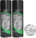 NADAMOO Aluminum Wheel Spray Paint, Semi-gloss Aerosol Car Rim Paint for Recolor and Protection of Metal Surface, Silvery, 2 Cans, 13 Oz Per Can
