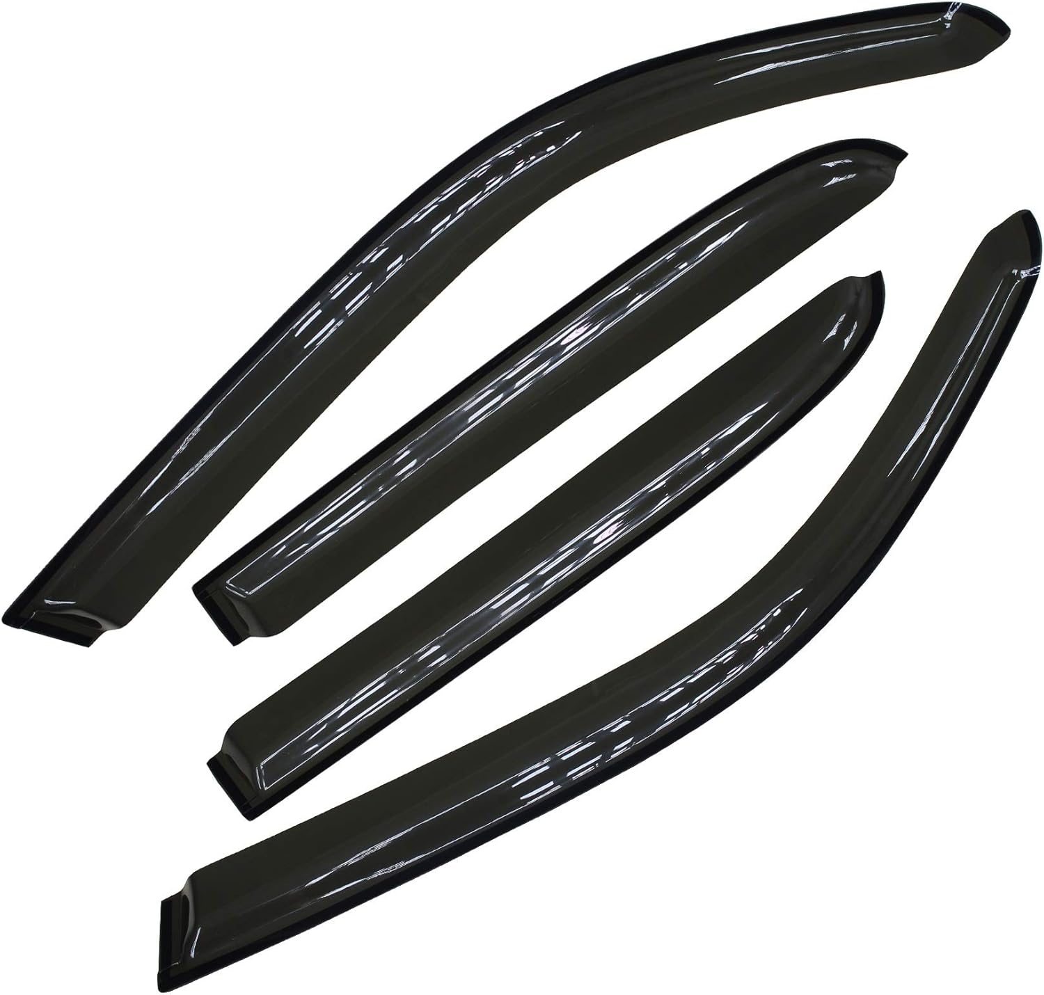 4pcs Outside Mount Style Window Rain Guards Durable Side Wind Deflectors Dark Smoke Vent Nice Window Visors Compatible With 2004-2006 Tundra Crew Cab (Double Cab) Pickup